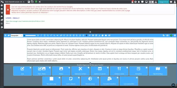 Un exemple de l'édition par blocs