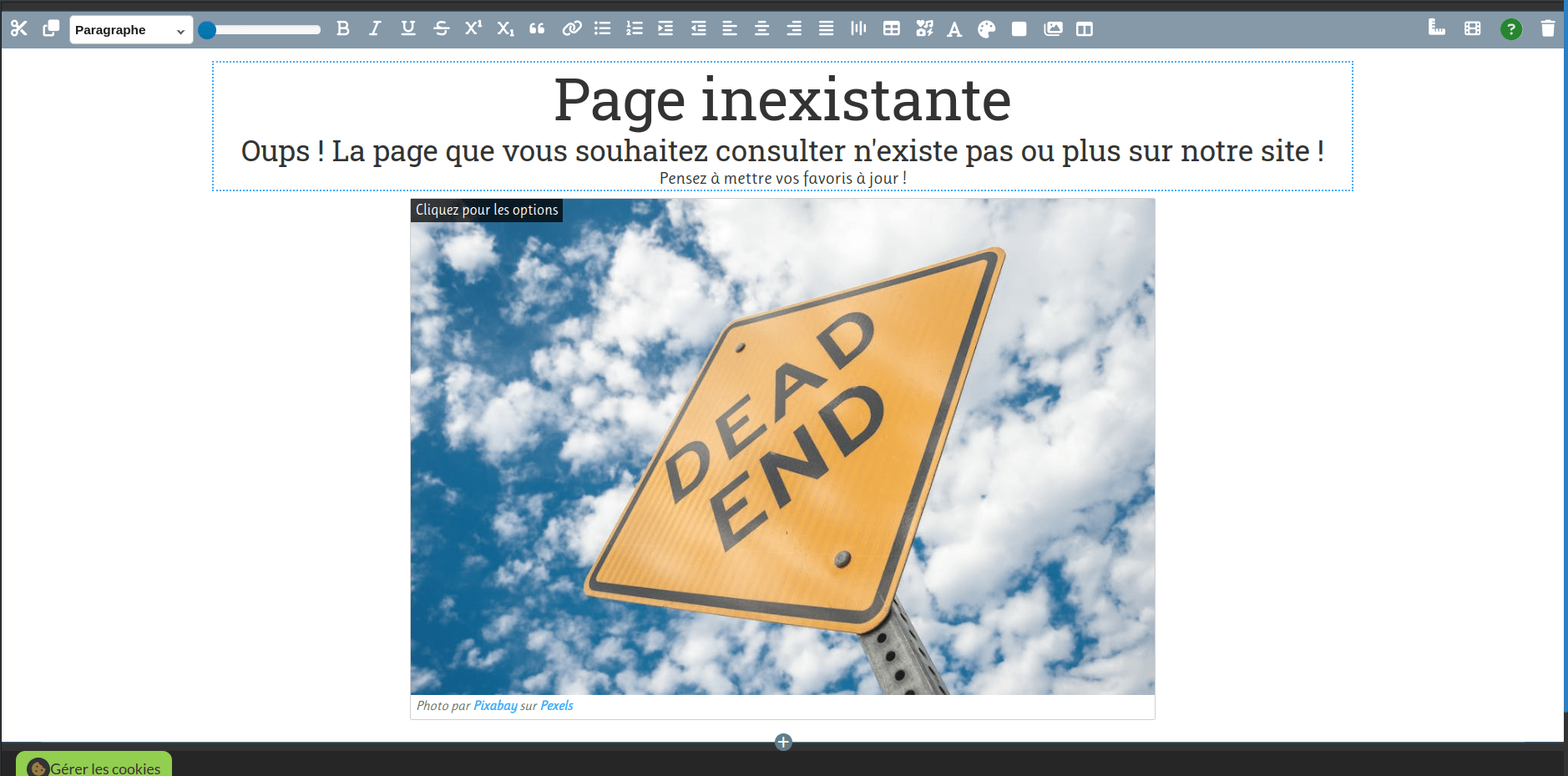 La personnalisation des pages d'erreur de notre CMS