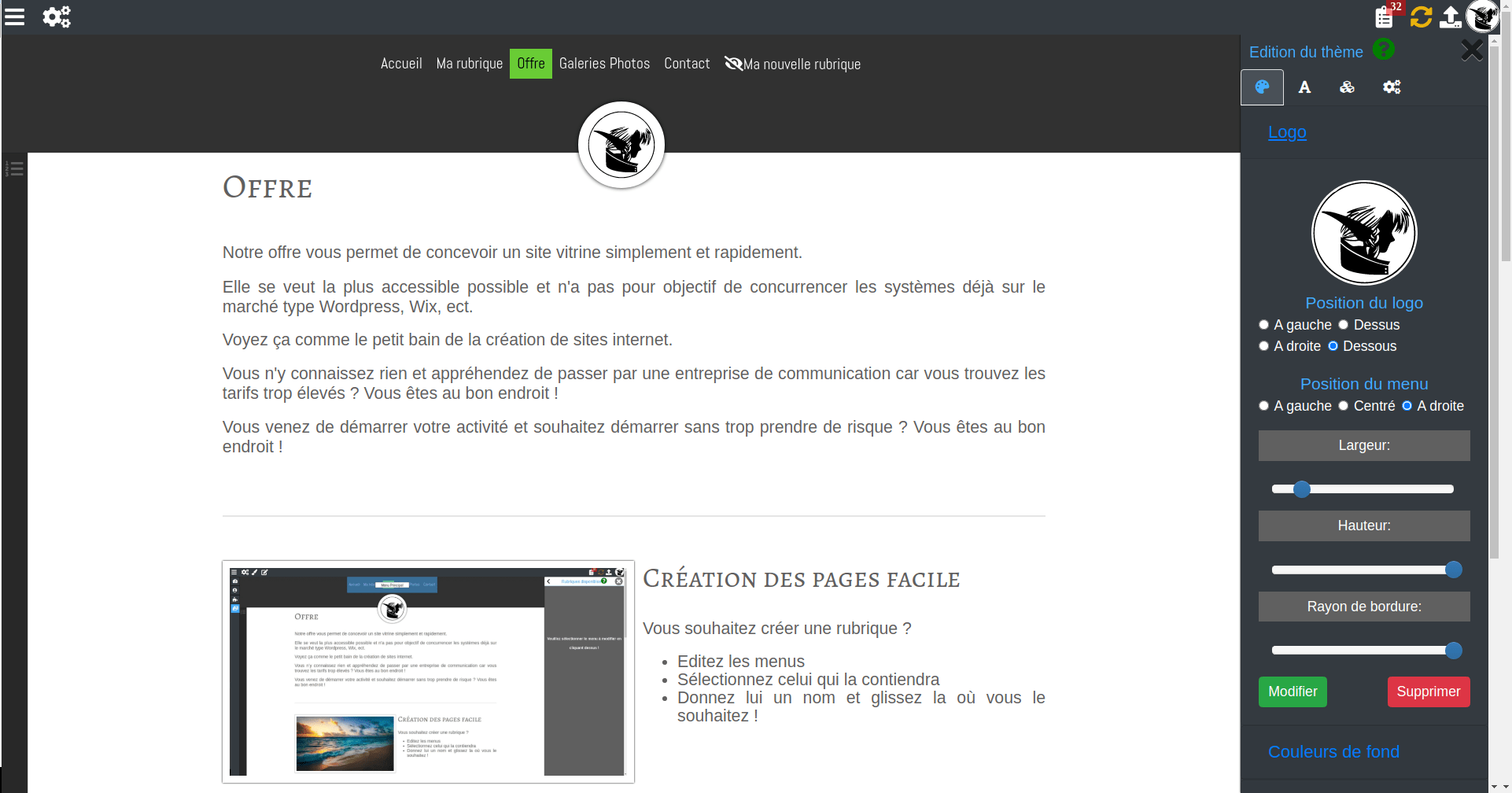 La personnalisation du thème de notre CMS