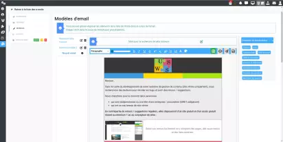 La création de modèles d'email