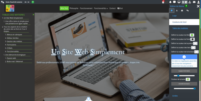 La personnalisation des éléments du site est simple